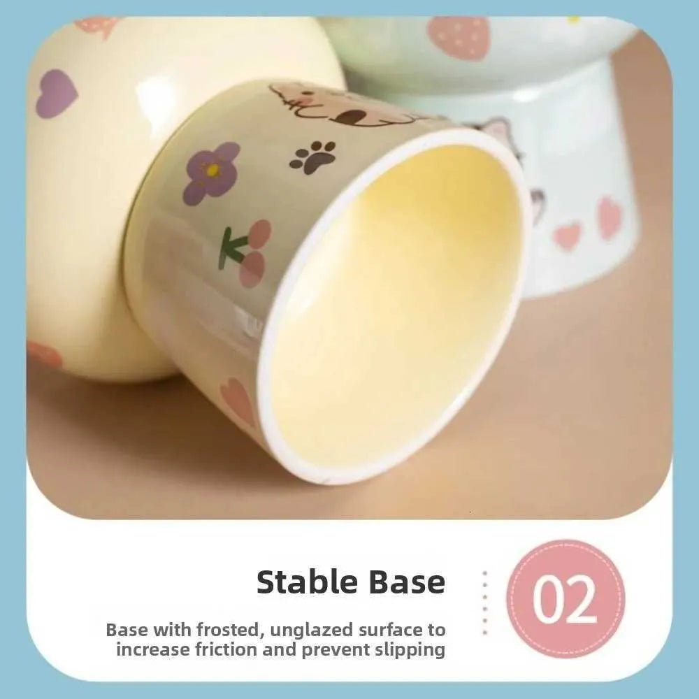 Creative Ceramic Pet Bowl – Anti-Tipping, Non-Slip Design with Large Capacity for Cats & Dogs (Food & Water)