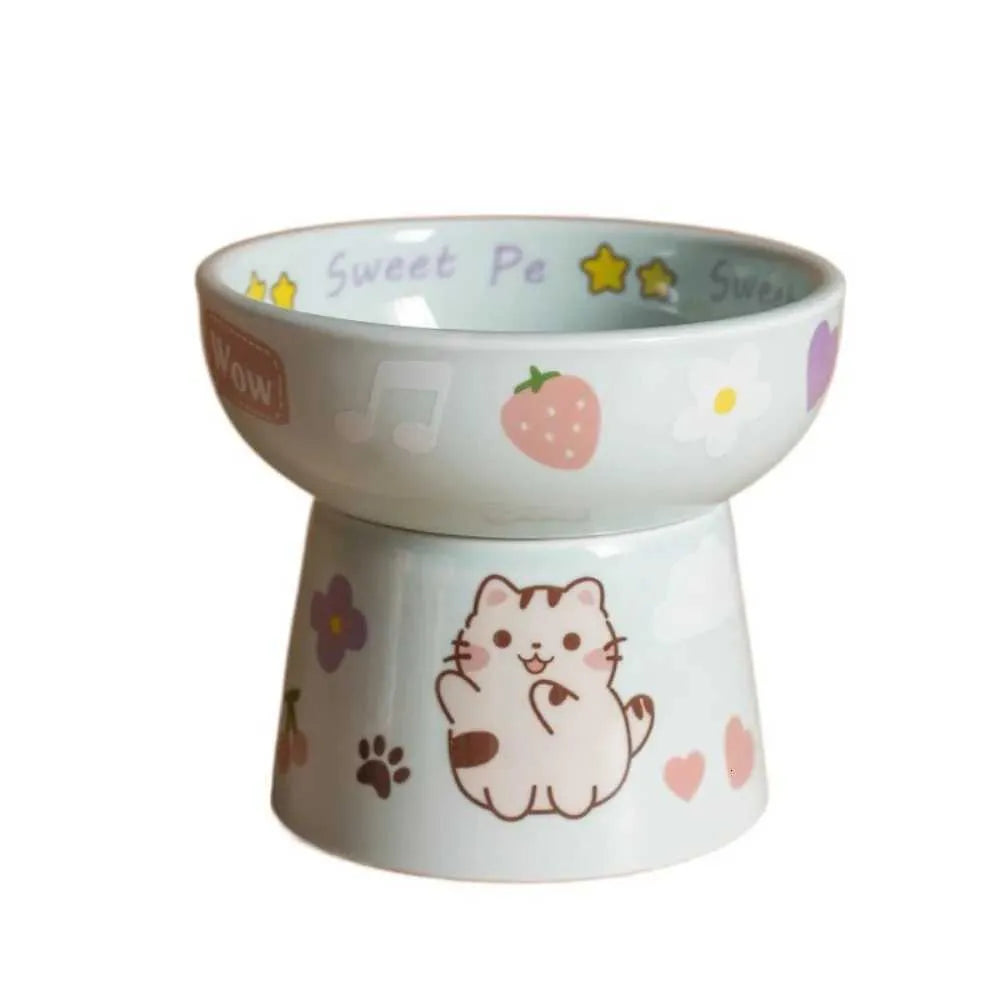 Creative Ceramic Pet Bowl – Anti-Tipping, Non-Slip Design with Large Capacity for Cats & Dogs (Food & Water)
