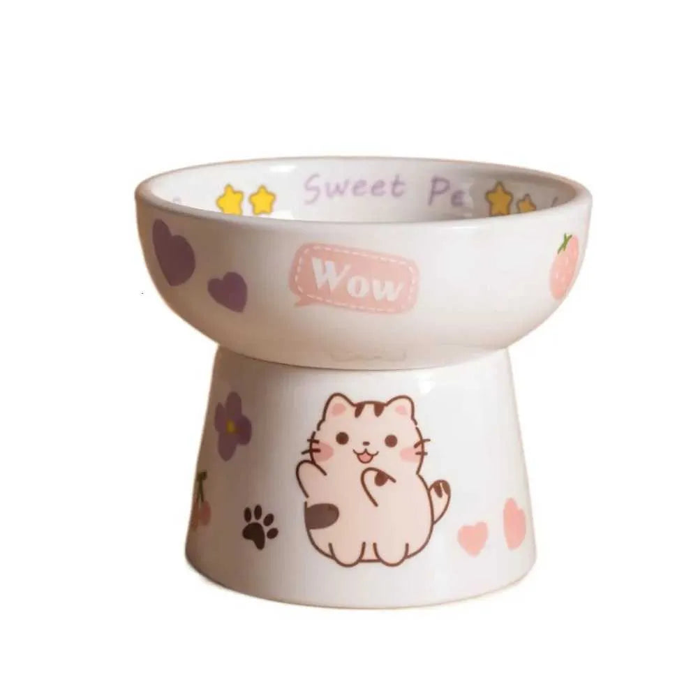 Creative Ceramic Pet Bowl – Anti-Tipping, Non-Slip Design with Large Capacity for Cats & Dogs (Food & Water)