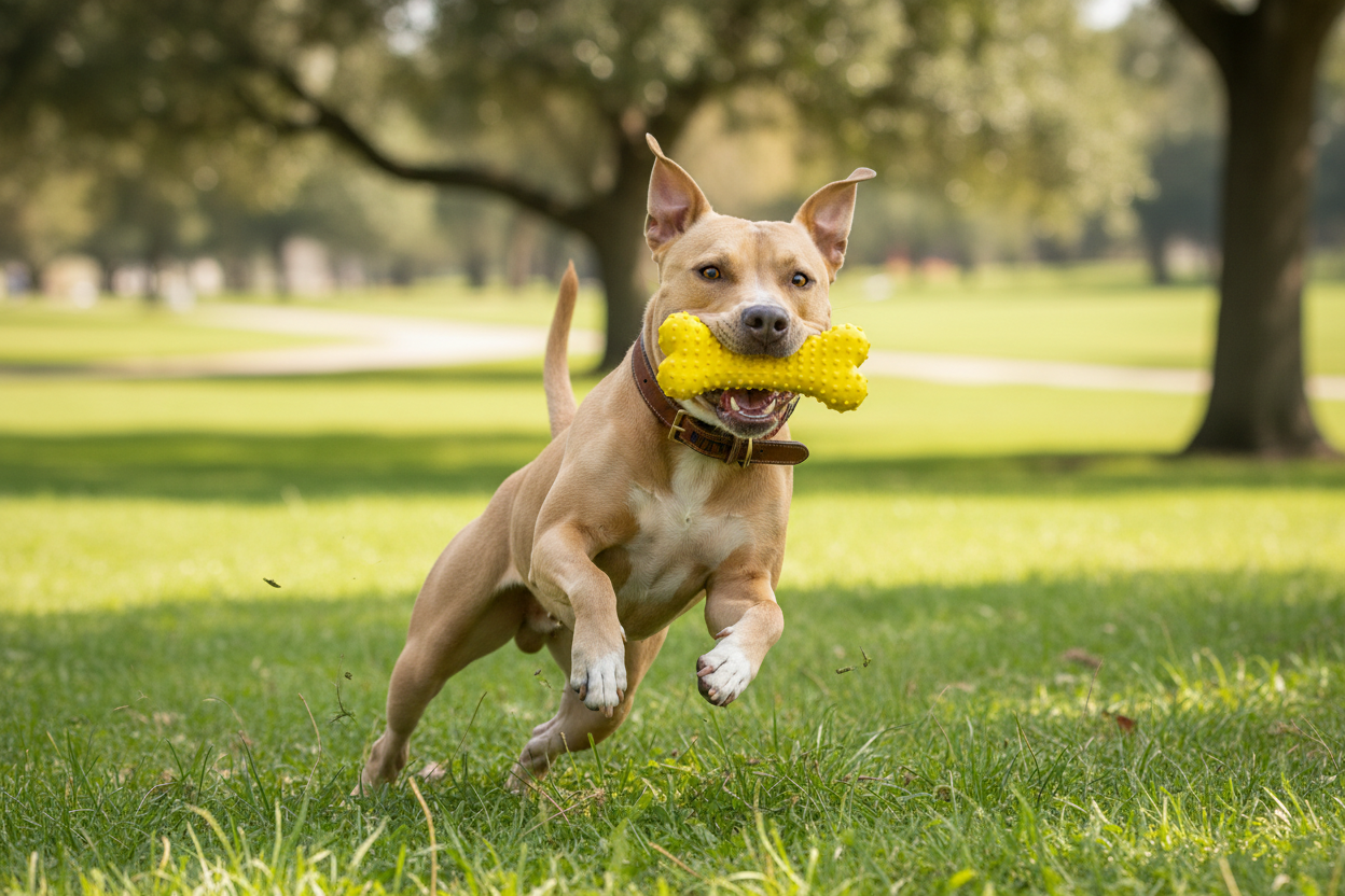 Bright & Bouncy Yellow Rubber Bone Toy