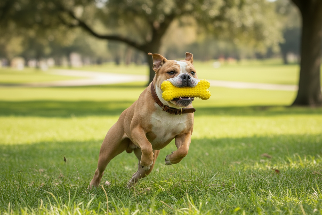 Bright & Bouncy Yellow Rubber Bone Toy