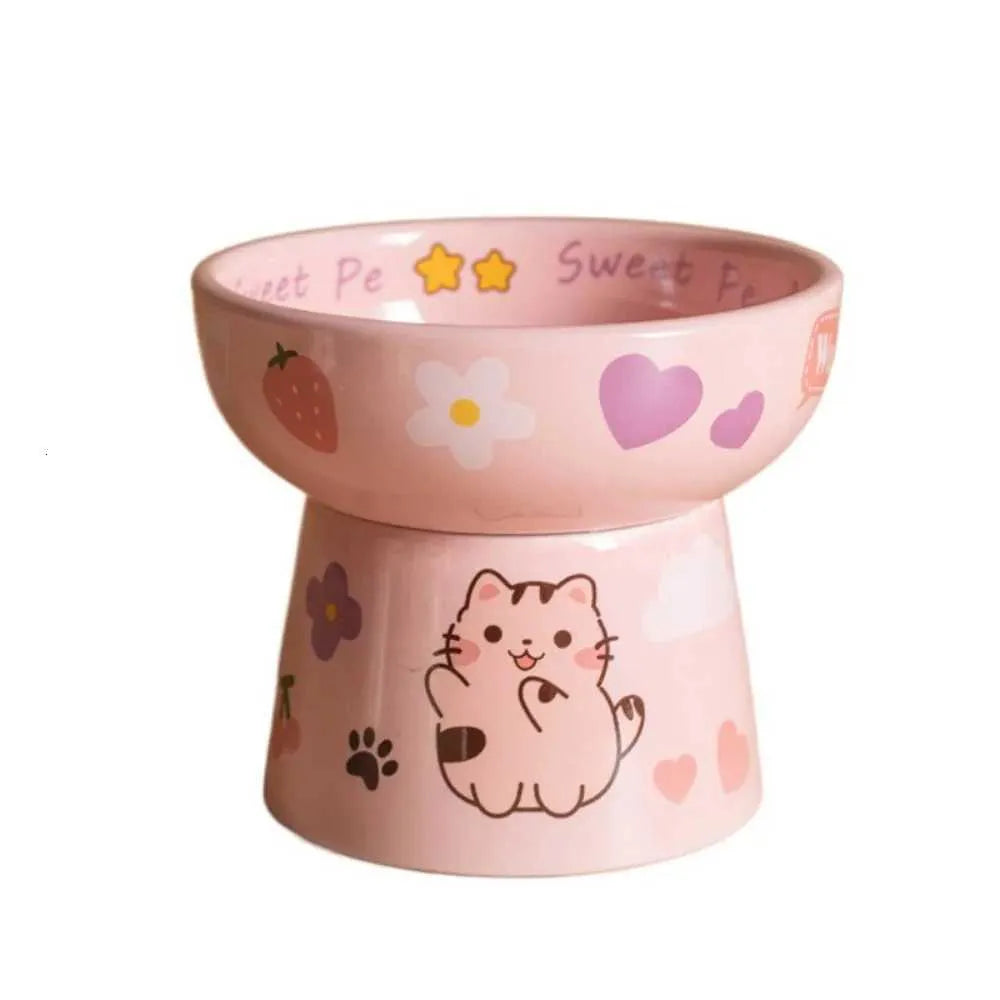 Creative Ceramic Pet Bowl – Anti-Tipping, Non-Slip Design with Large Capacity for Cats & Dogs (Food & Water)