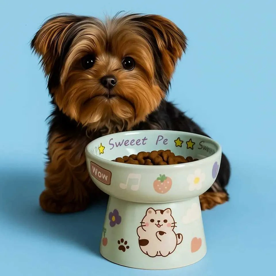 Creative Ceramic Pet Bowl – Anti-Tipping, Non-Slip Design with Large Capacity for Cats & Dogs (Food & Water)