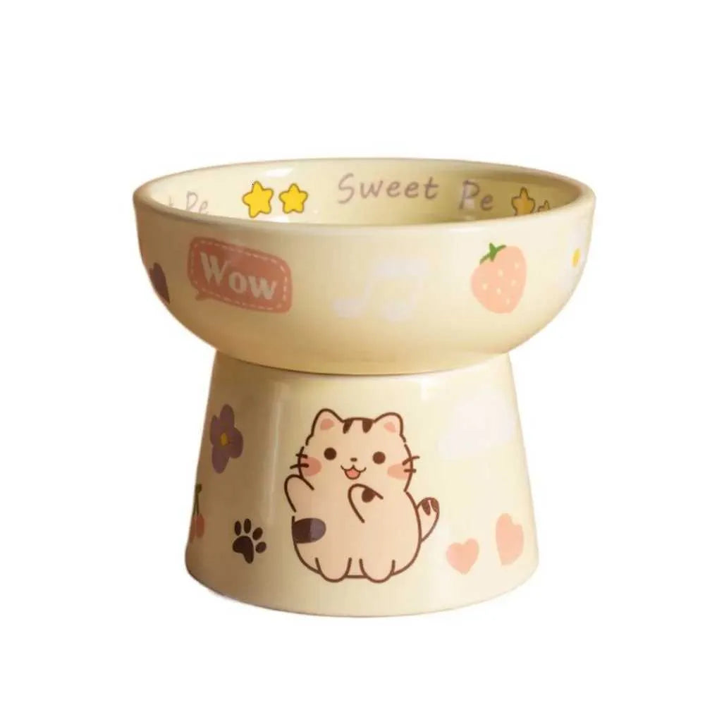 Creative Ceramic Pet Bowl – Anti-Tipping, Non-Slip Design with Large Capacity for Cats & Dogs (Food & Water)